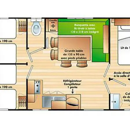 Mobil-home Spacieux Avec Terrasse Pour 6 Personnes A - Api-1-52-487 Campsite *